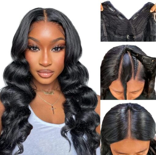 Brazilian Natural Woman Wig V Part Wig Human Hair Body Wave MI1603599