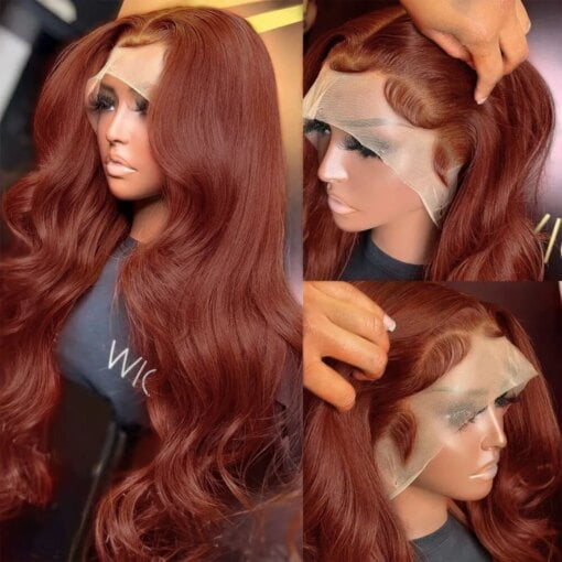 Brazilian Pre Plucked Reddish Brown Hair Wig: 13X6 Body Wave MI1602691