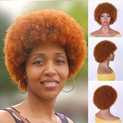 Burgundy Red Afro Wigs Short Afro Wigs Women MI1611162