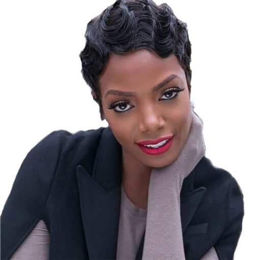 Buy Toocci 100% Human Hair Pixie Cut Wig, Finger Wave Wig MI1604881