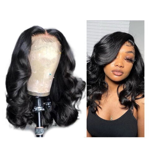 Cakviica Middle Part Wig Black Wavy Wig.Long Wavy Middle Part Wig For Women Women Synthetic Curly Wavy Wigs Middle Part Black Wavy Wig, Black MI1604135