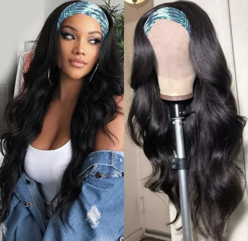 Catti Headband Wig Human Hair Body Wave Headband 150 Denstiy 30In Glueless MI1605933