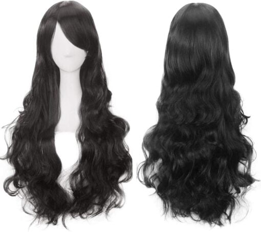 Charming Long Black Wigs For Women Women Girls Curly Wavy Hair MI1604147