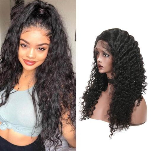 Cheap Human Hair Lace Front Wigs Deep Wave Brazilian Hair MI1604297