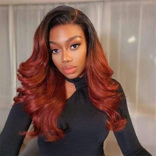 Clearance Sale Nadula Glueless V Part Body Wave Wig Copper MI1611323