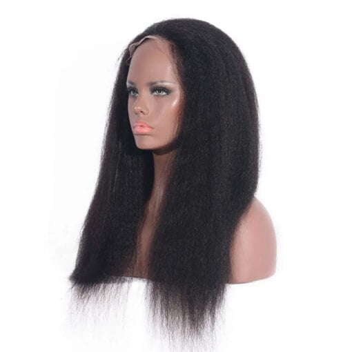 Coarse Yaki Yaki Wig Human Hair With Baby Hair Malaysian MI1604275