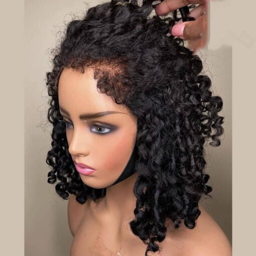 Curly Baby Hair Short Loose Deep Wave Hd Invisible Lace Frontal Wig Brazilian Human Hair Short Curly Bob 13X6 Hd Transparent Lace Front Human Hair MI1605051