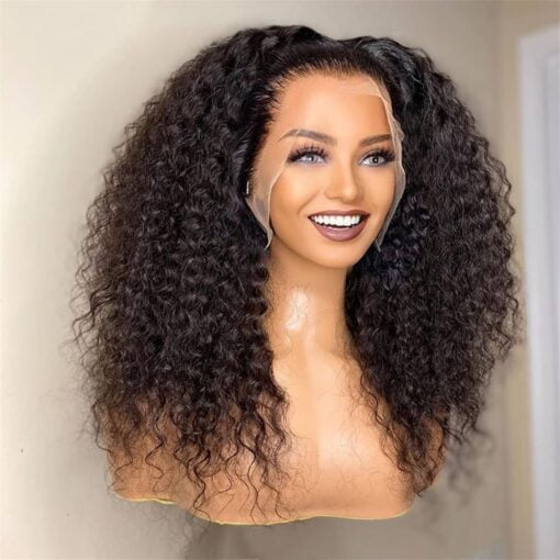 Curly Deep Wave Wigs Kinky Curly Human Hair Wigs For Women Women Brazilian Lace Wig 13X4 Lace Front Wig 250 Density 24 Inch MI1603853