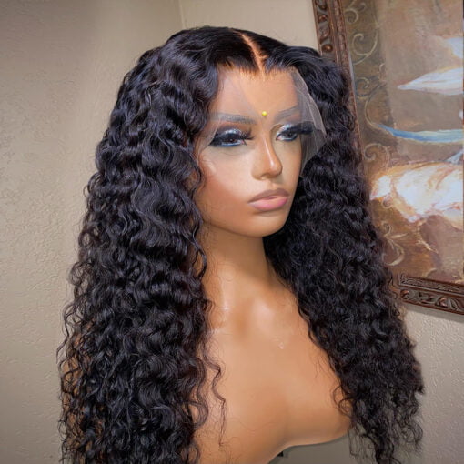 Curly Lace Front Human Hair Wigs For Women Women Brazilian Wet And Wavy Deep Wave Lace Frontal Wig Human Hair Pre Plucked 360 MI1604379