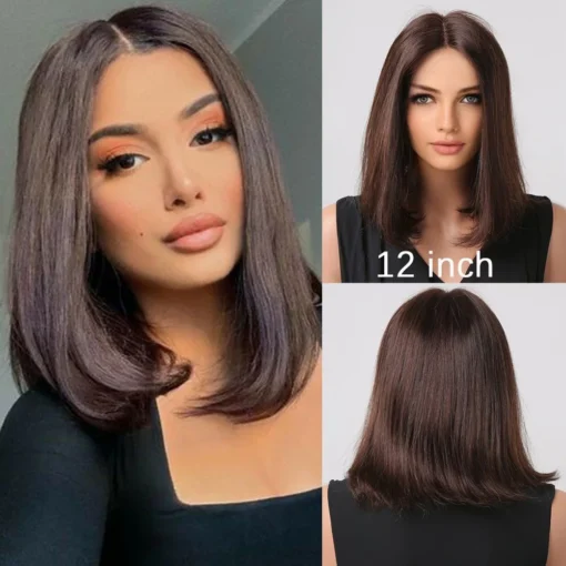 Dark Brown Bob Wigs Human Hair MI1602070