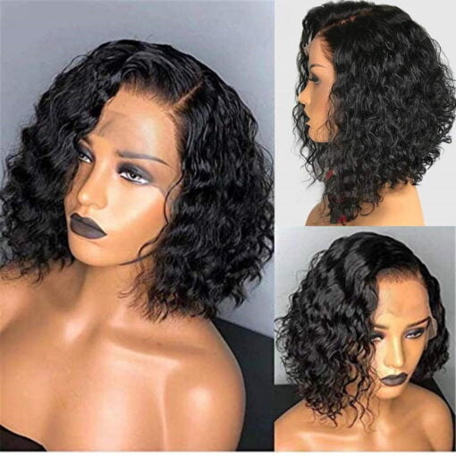 Deep Wave 13X4 Frontal Bob Wigs Human Hair Lace Front Wig MI1604632