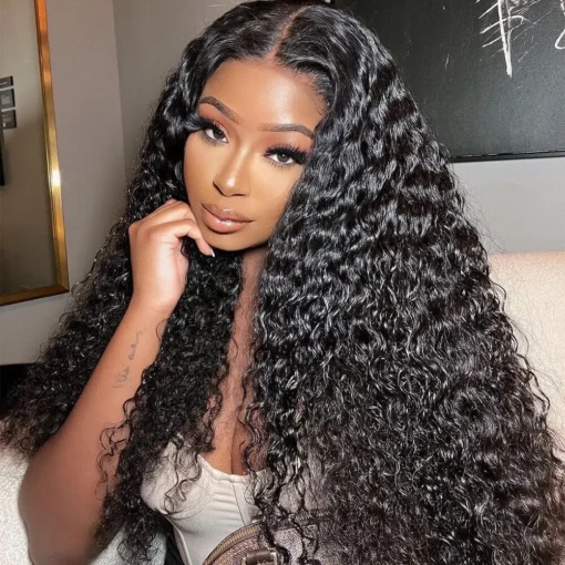 Deep Wave 360 Lace Frontal Wig Brazilian Remy Curly Human MI1602753