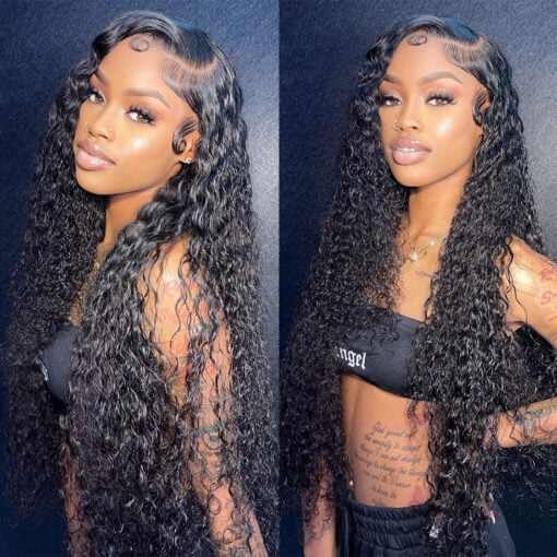 Deep Wave Frontal Wig Curly Human Hair Wigs For Women Black Women 30 34 Inch 13X4 13X6 Hd Lace Frontal Wig Water Wave Lace Front Wig MI1606094