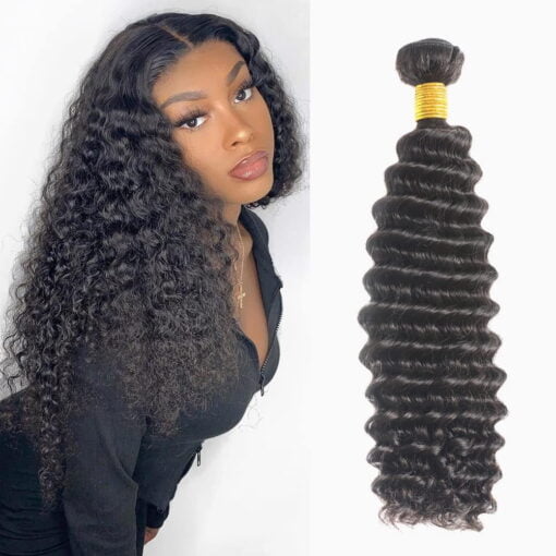 Deep Wave Human Hair Bundle Brazilian Virgin Hair 24 Inch MI1603861