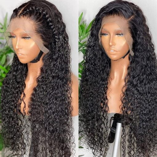 Deep Wave Lace Front Wigs 24 Inch Pre Plucked Natural With MI1603855