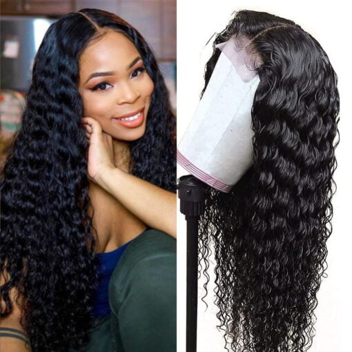 Deep Wave Lace Front Wigs Human Hair 4X4 Closure Wigs Human MI1602764