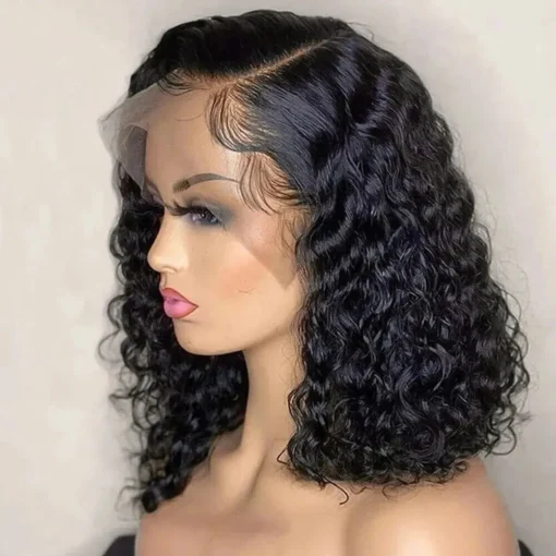 Deep Wave Pre Plucked Side Part Bob Wigs Lace Front MI1604625