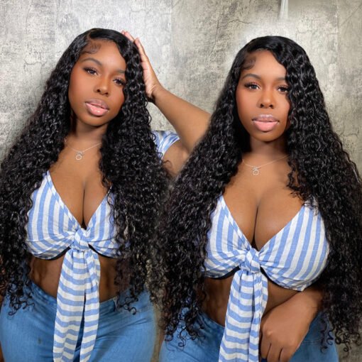 Deep Wave Wig 5X5 Lace Closure Wig Real Human Hair Glueless MI1605041