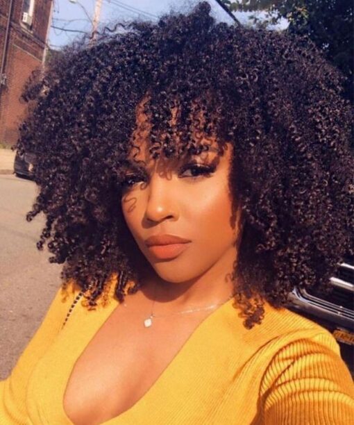 Dolago Afro Kinky Curly 360 Lace Frontal Human Hair Wigs For Women MI1603453