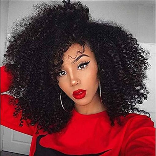 Dream Beauty 360 Lace Frontal Afro Wigs 180% Brazillian Human Hair Kinky Curly Wigs With Baby Hair For Women Black Women(8 Inch) MI1603450