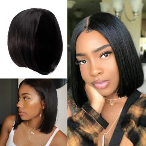 Feiboyy 25Cm Medium Length Wigs For Women Black Women Short Cuts Wigs For Women Black Women Medium Length Straight Black Ladie MI1611045