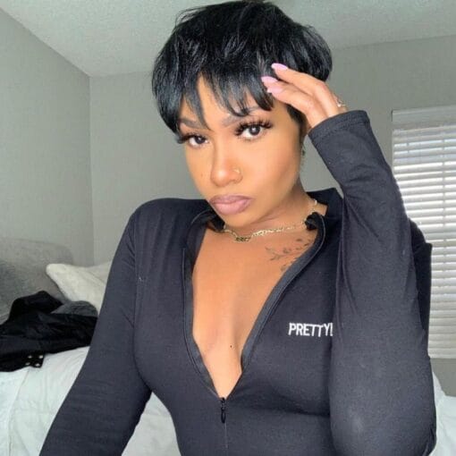 Flash Sale | Pixie Cut No Lace Glueless Short Wig Human Hair MI1603144