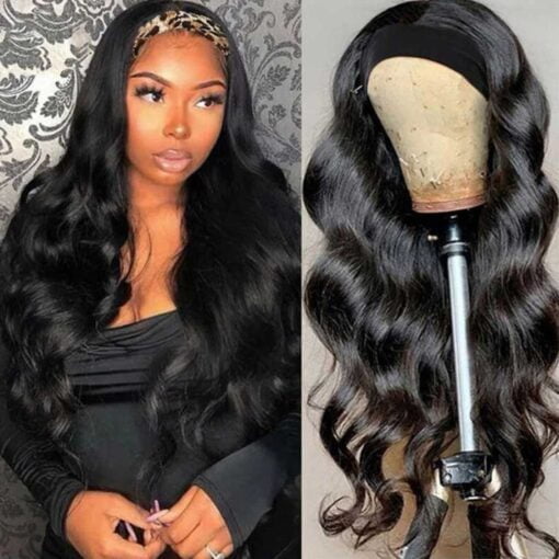 Fleeky Hair 10A Brazilian Body Wave Headband Wig Human Hair Glueless Wig MI1605936