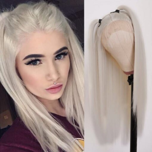 Fleeky Hair Platinum Blonde #60 Wig Light Color Wig Straight MI1604020