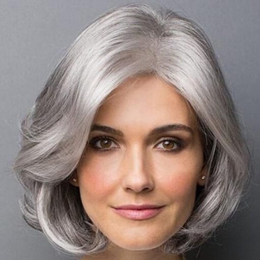 Fluffy And Realistic Short Silver Gray Hair Wig – Superladystar MI1611886