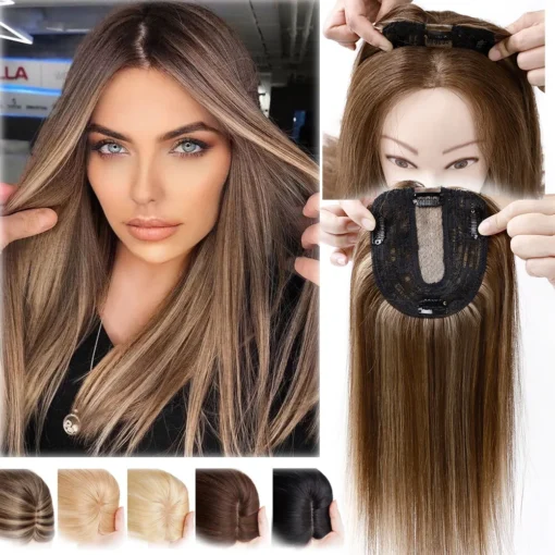 Forehead Bang Topper Toupee Piece Clip In Silk Base Remy Human Hair Free Part Us MI1605488