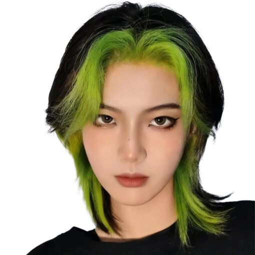 Forelock Lime Green Bangs Wig Mullet Alt E Girl Aesthetic MI1610787