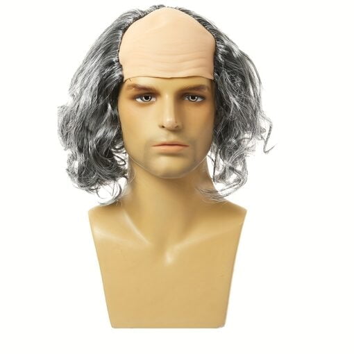 Funny Cute Gray Bald Wig Old Man Costume Wig Prop Halloween MI1605851