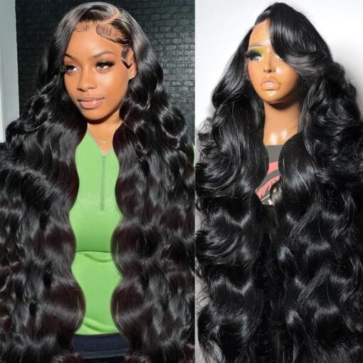 Gabrielle 28 Inch Body Wave Lace Frontal Human Hair Wigs 13X4 Hd Lace Front Wigs Human Hair Pre Plucked Body Wave Frontal Wigs With Baby Hair 180% MI1603608