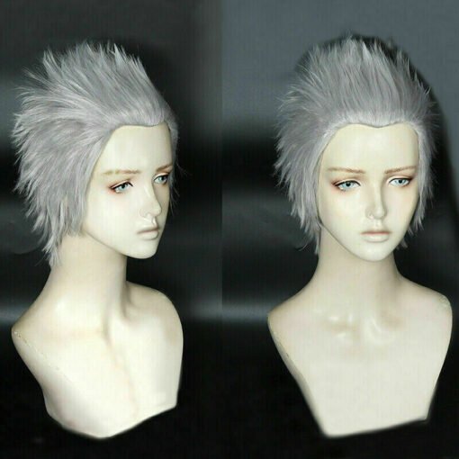 Game Devil May Cry 5 Vergil Short Silver Slicked Back Hair Cosplay Wig/1 MI1605341