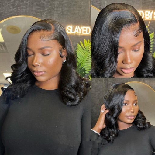 Glueless Body Wave Short Bob 13X4 Hd Lace Front Human Hair MI1603656