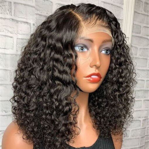 Glueless Hd Transparent Curly Wave Bob Lace Front Wig High MI1605765