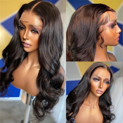 Glueless Hd Transparent Lace Front Human Hair Wig Body Wave MI1604957