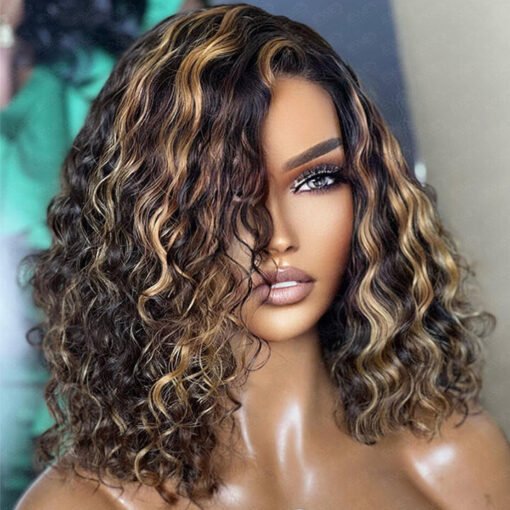 Glueless Honey Blonde Highlight Deep Wave 13X4 Hd Lace Front MI1610396