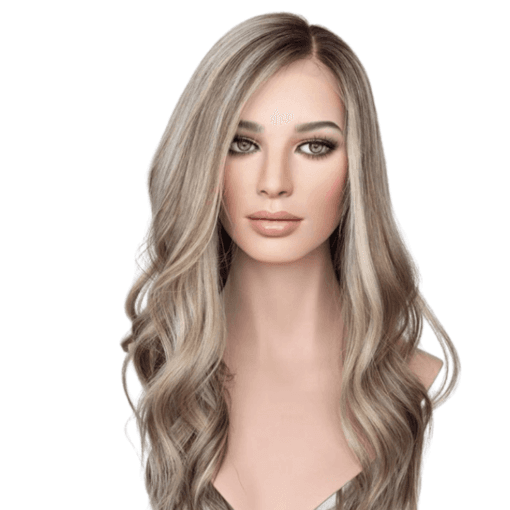 Glueless Human Hair Wigs | Ash Blonde Ash Brown Lowlights MI1611720