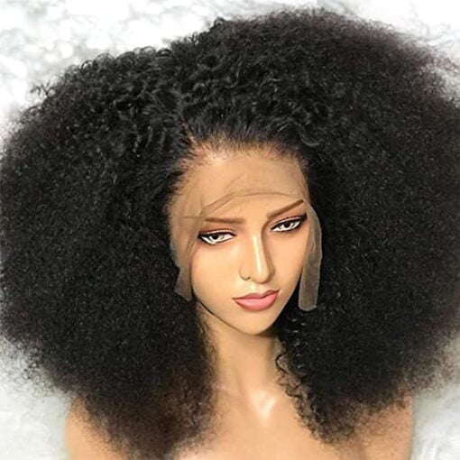 Glueless Kinkycurly Wig Human Hair 20 Inch Kinky Curly Lace Front Wigs Human Hair Pre Plucked 180 Density Kinky Curly Human Hair Wig 13X4 Lace Front MI1603298