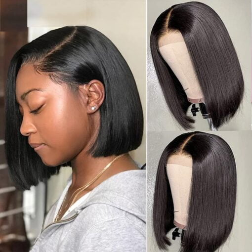 Glueless Short Bob Wigs For Women Black Women Human Hair Lace Front Wigs Unprocessed Brazilian Virgin Hair Lace Front Wigs 4X4 Lace Closure Bob Wigs MI1603612