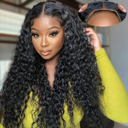 Glueless Wigs Human Hair 9X5 Deep Wave Lace Front Wig Pre Plucked Pre Cut Hd Transparent Lace No Glue Ready To Wear Wigs For Women Beginners 22 Inch MI1602026