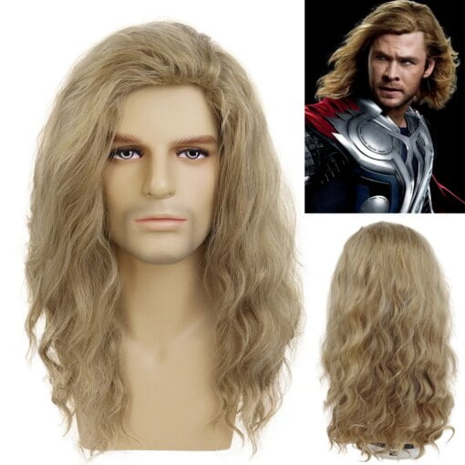 Gnimegil Synthetic Long Curly Wigs For Women Man Blonde Wave Hair Wig Men Cosplay Halloween Costume Natural Styles Party Male Gift Wig MI1602604