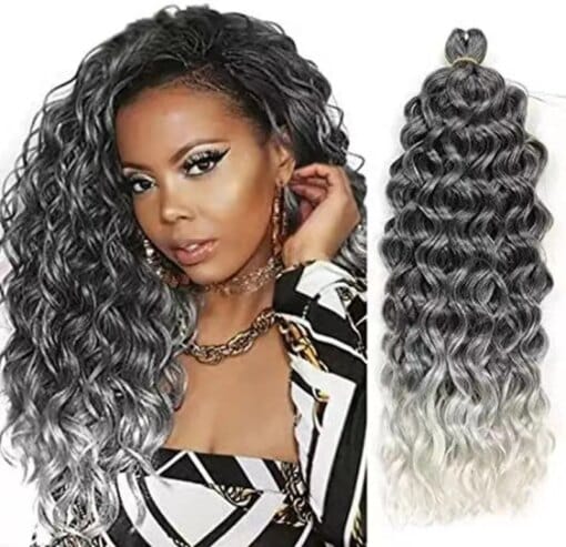 Gray Kinky Curly Wigs Amazon With Bang Fringe Salt And MI1607557