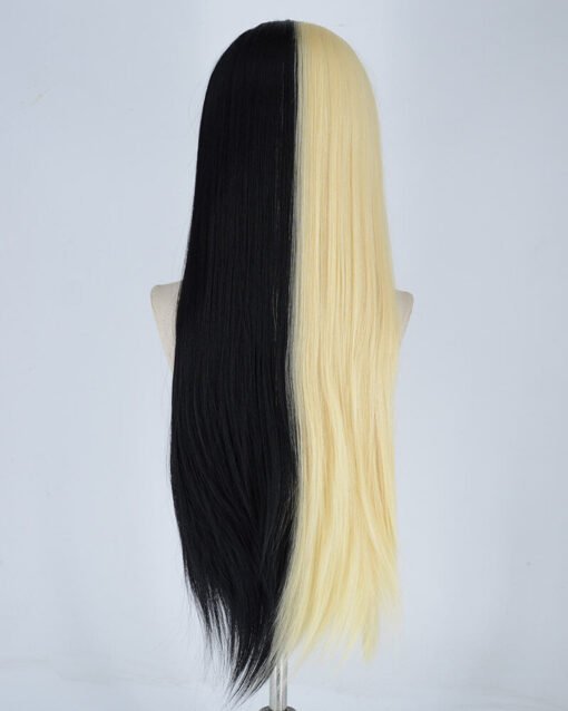 Half Black Half 613 Blonde Synthetic Lace Front Wig Ww303 MI1610434