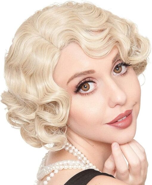 Hallowig Compatible With Blonde Finger Wave Flapper Wighalloween Costumes Costume Accessories Wigs MI1611203