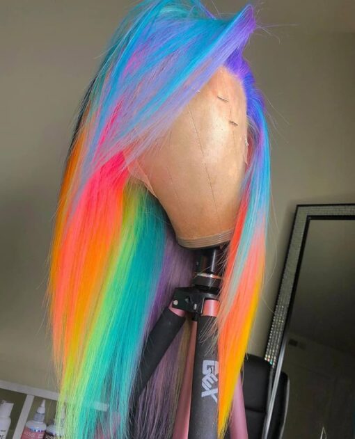 Haoke 150% Density Rainbow Wig Glueless Wigs MI1610224