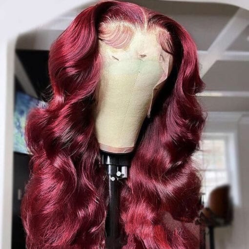 High Quality Body Wave Burgundy Bug 99J Lace Fronl Wig 180 MI1611340