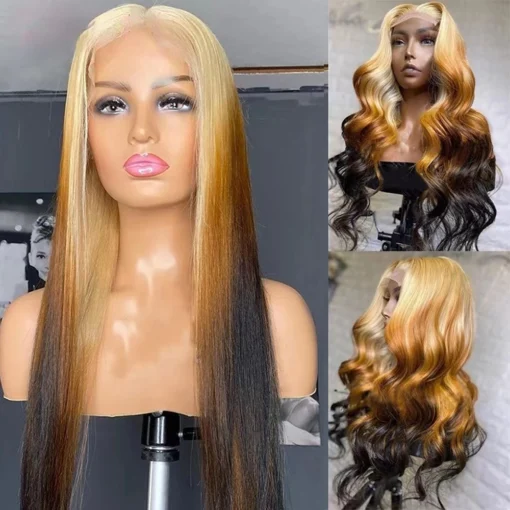 High Quality Soft Virgin Hair Long Blonde 613 Lace Front MI1611725