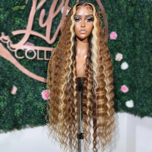 Honey Blonde Body Wave 360 Full Lace Front Wig Brazilian MI1612047